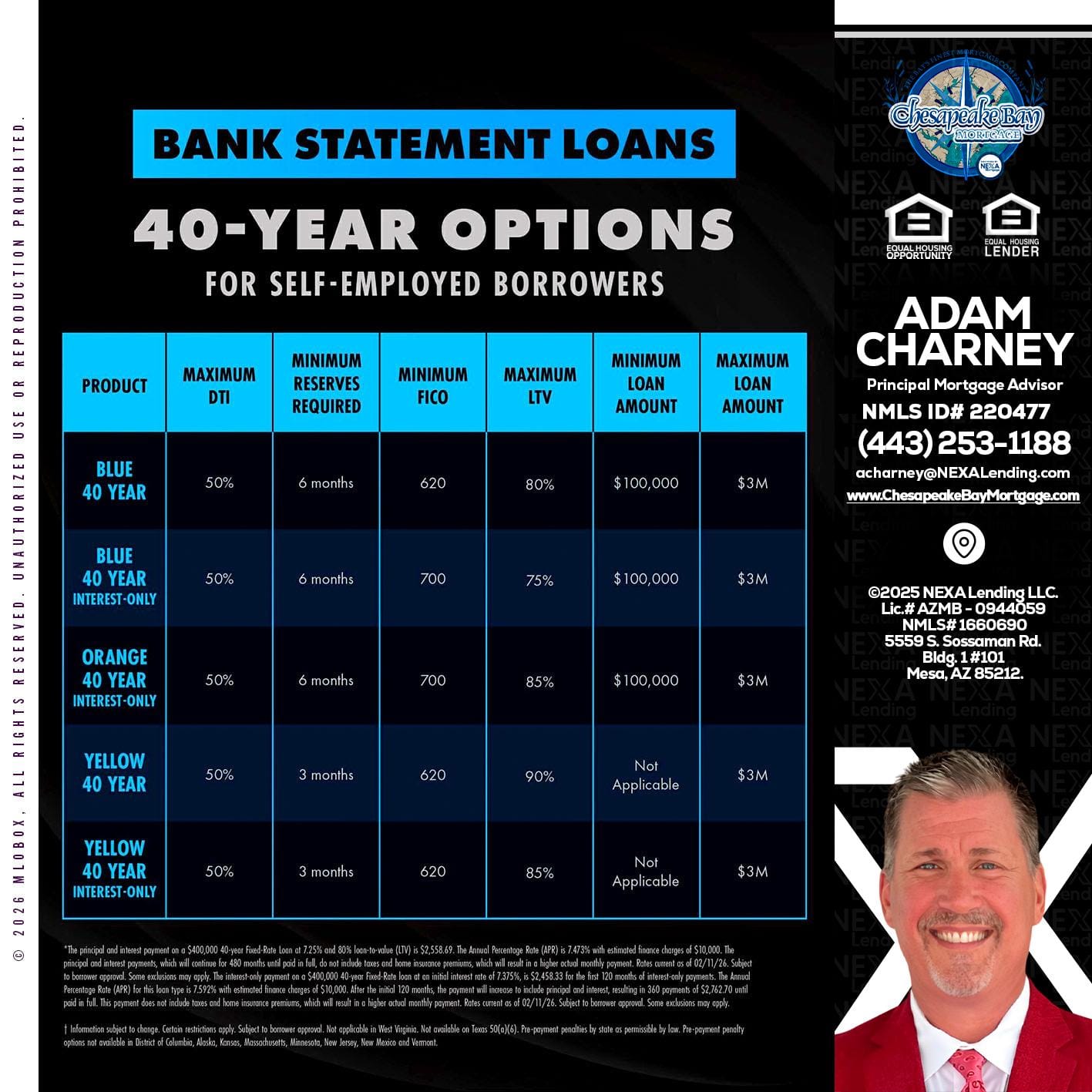 40 YR. OPTIONS - Adam Charney -Principal Mortgage Advisor