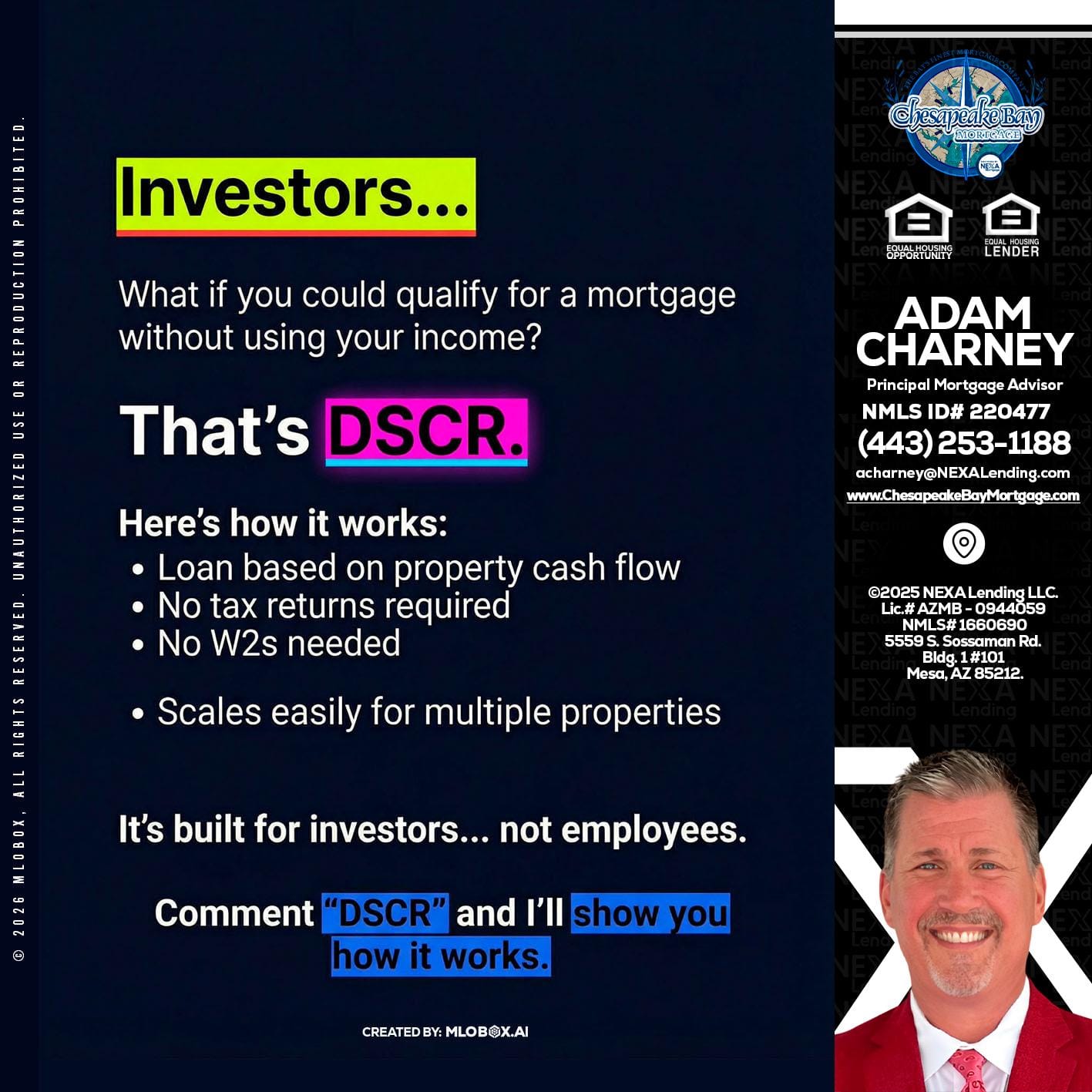 INVESTORS - Adam Charney -Principal Mortgage Advisor