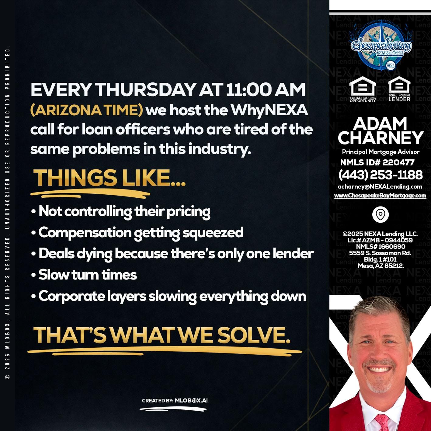 every Thursday - Adam Charney -Principal Mortgage Advisor