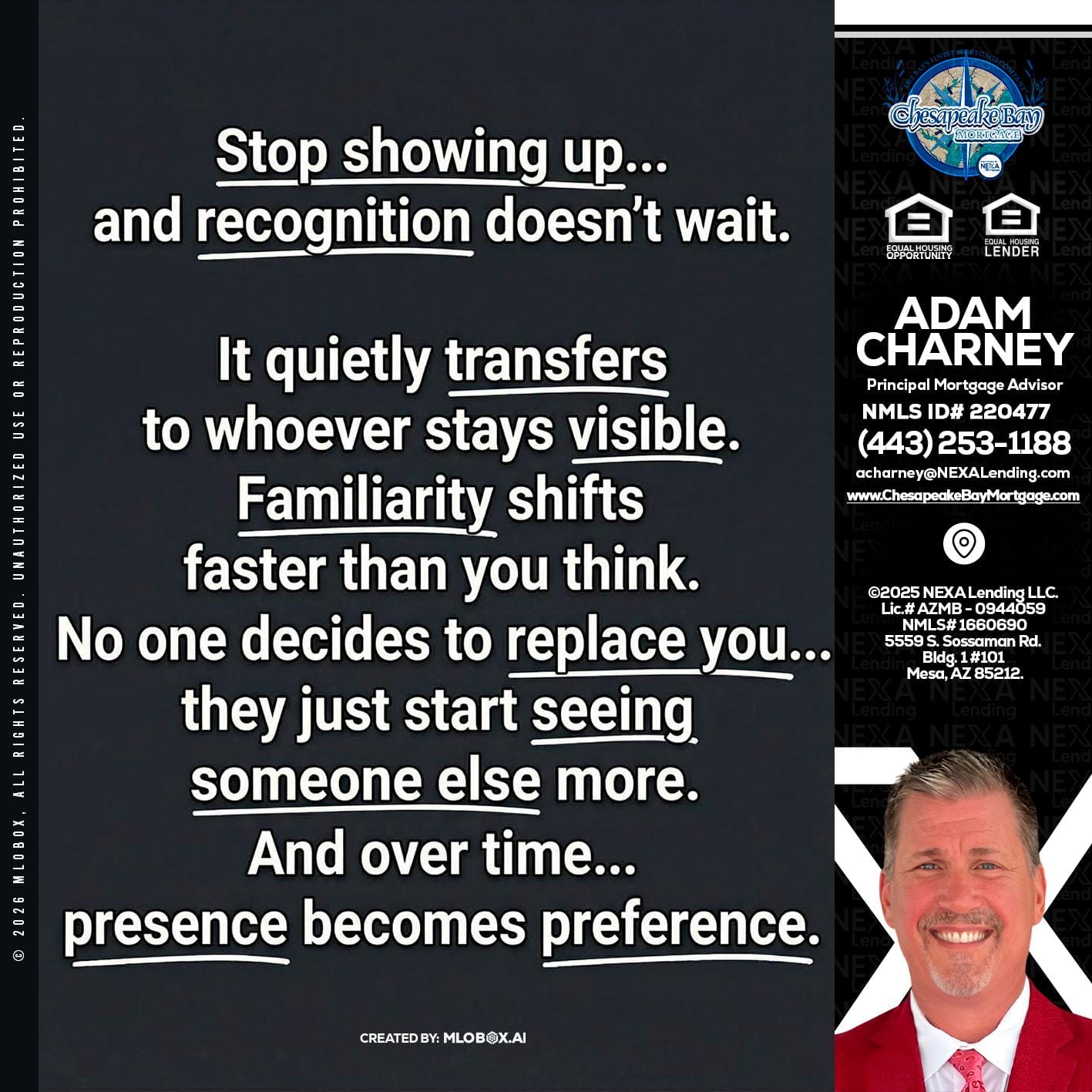 STOP SHOWING - Adam Charney -Principal Mortgage Advisor