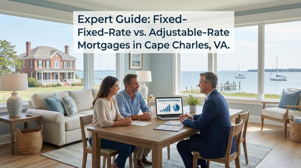 Fixed rate vs adjustable rate mortgage comparison table in Cape Charles VA