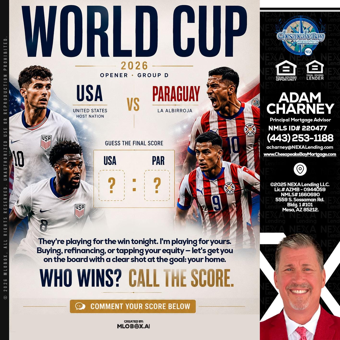 WORLD CUP 2026 - Adam Charney -Principal Mortgage Advisor