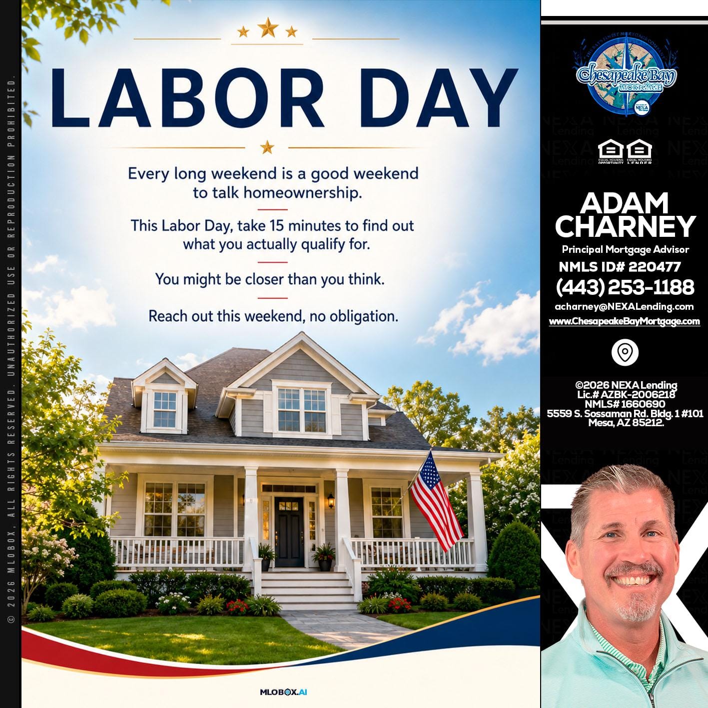 LABOR DAY - Adam Charney -Principal Mortgage Advisor