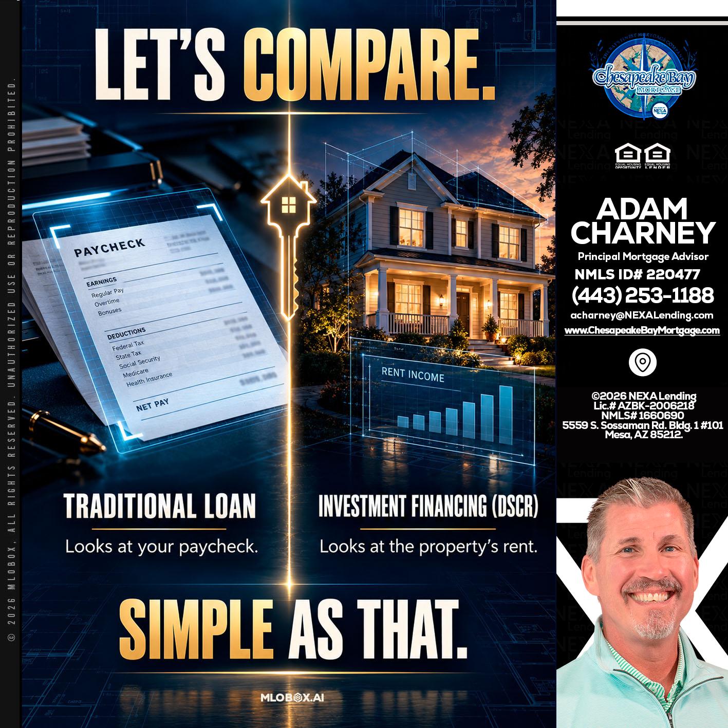 lets compare - Adam Charney -Principal Mortgage Advisor