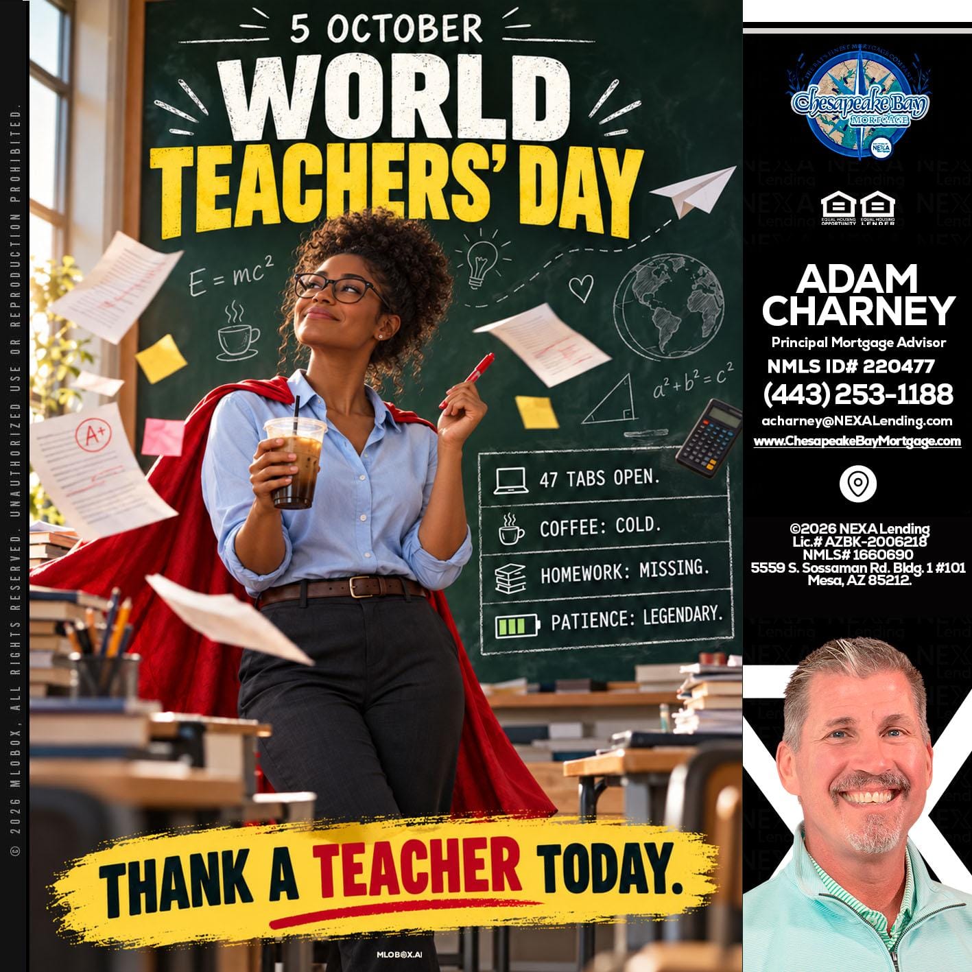 world teacher day - Adam Charney -Principal Mortgage Advisor